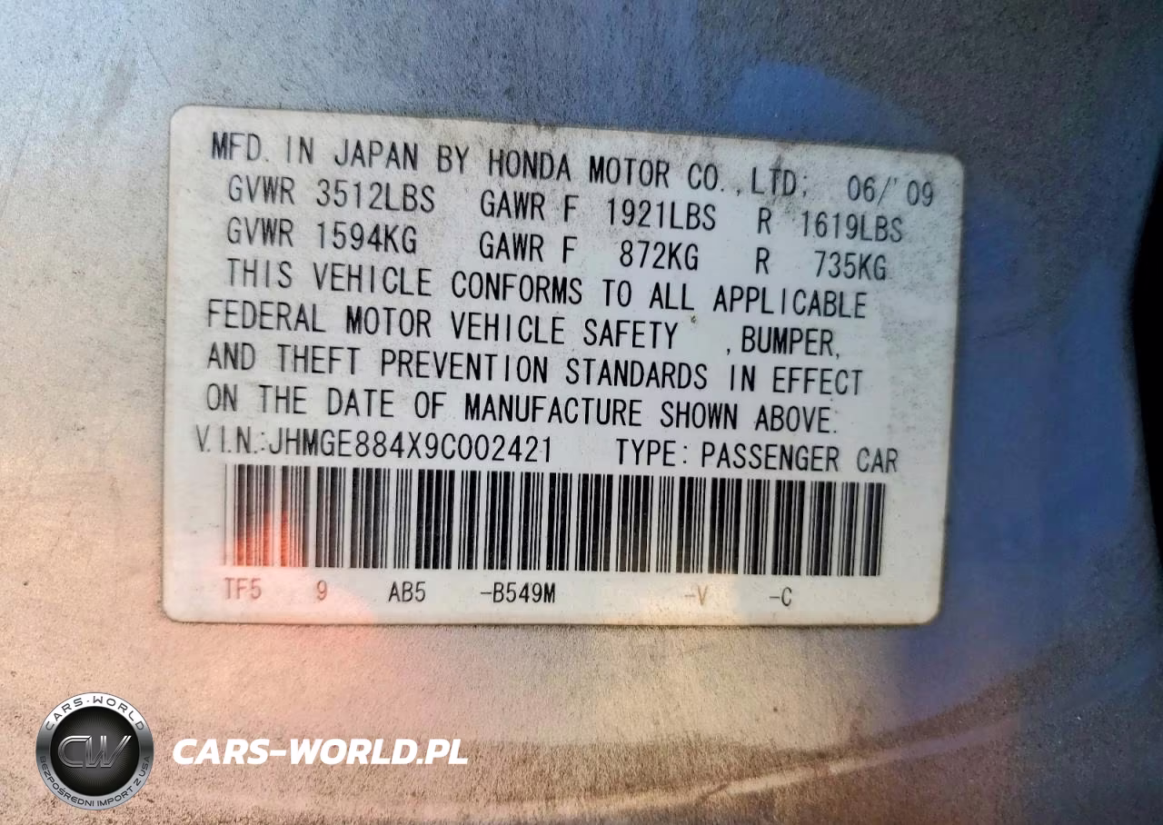 2009 Honda Fit Sport VIN:JHMGE884X9C002421 - 12
