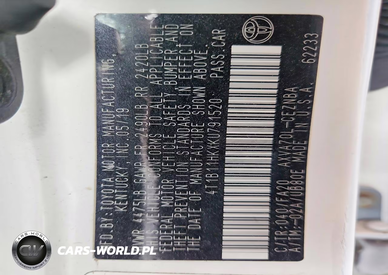 2019 Toyota Camry Le VIN:4T1B11HKXKU791520 - 12