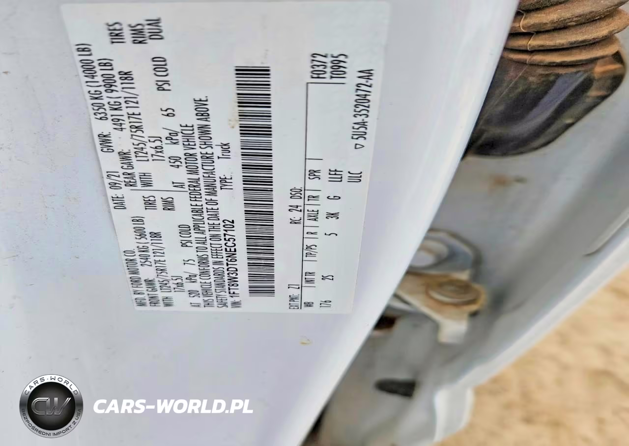 2022 Ford F350 Super Duty VIN:1FT8W3DT6NEC57102 - 12