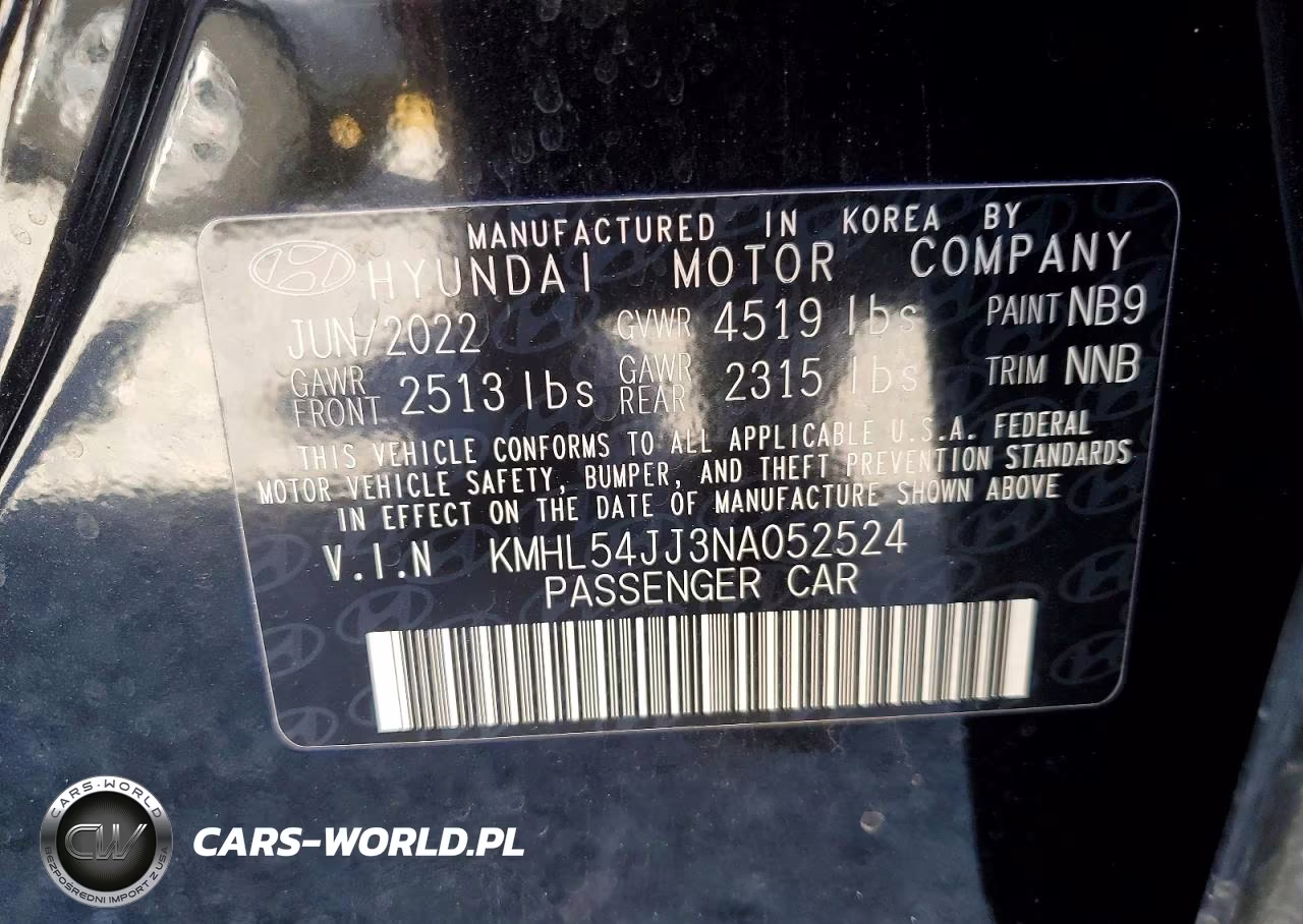 2022 Hyundai Sonata Hybrid Limited VIN:KMHL54JJ3NA052524 - 12