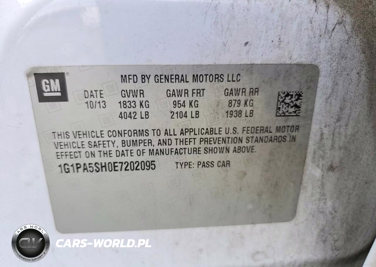 2014 Chevrolet Cruze Ls VIN:1G1PA5SH0E7202095 - 12