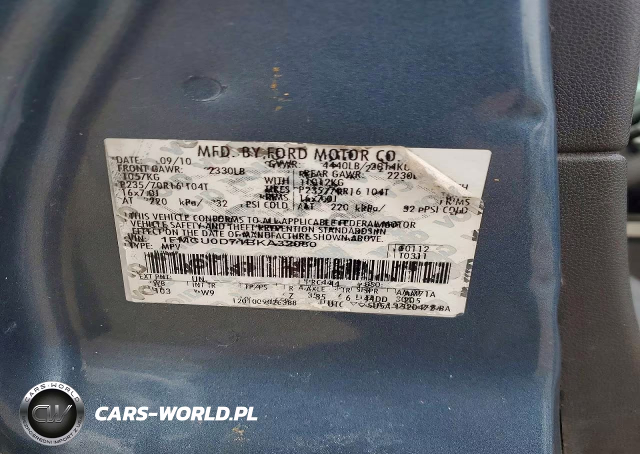2011 Ford Escape Xlt VIN:1FMCU0D71BKA32080 - 13