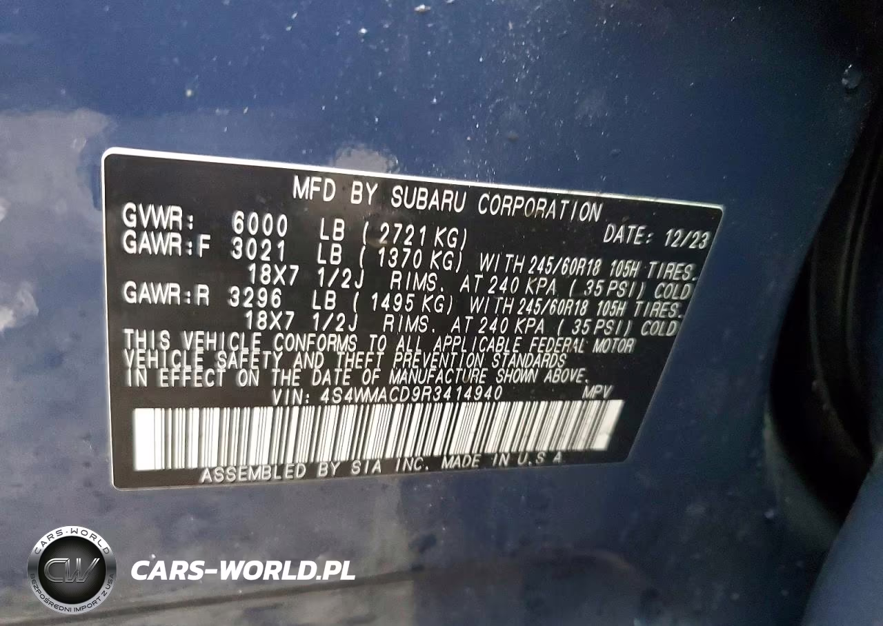 2024 Subaru Ascent Premium VIN:4S4WMACD9R3414940 - 13
