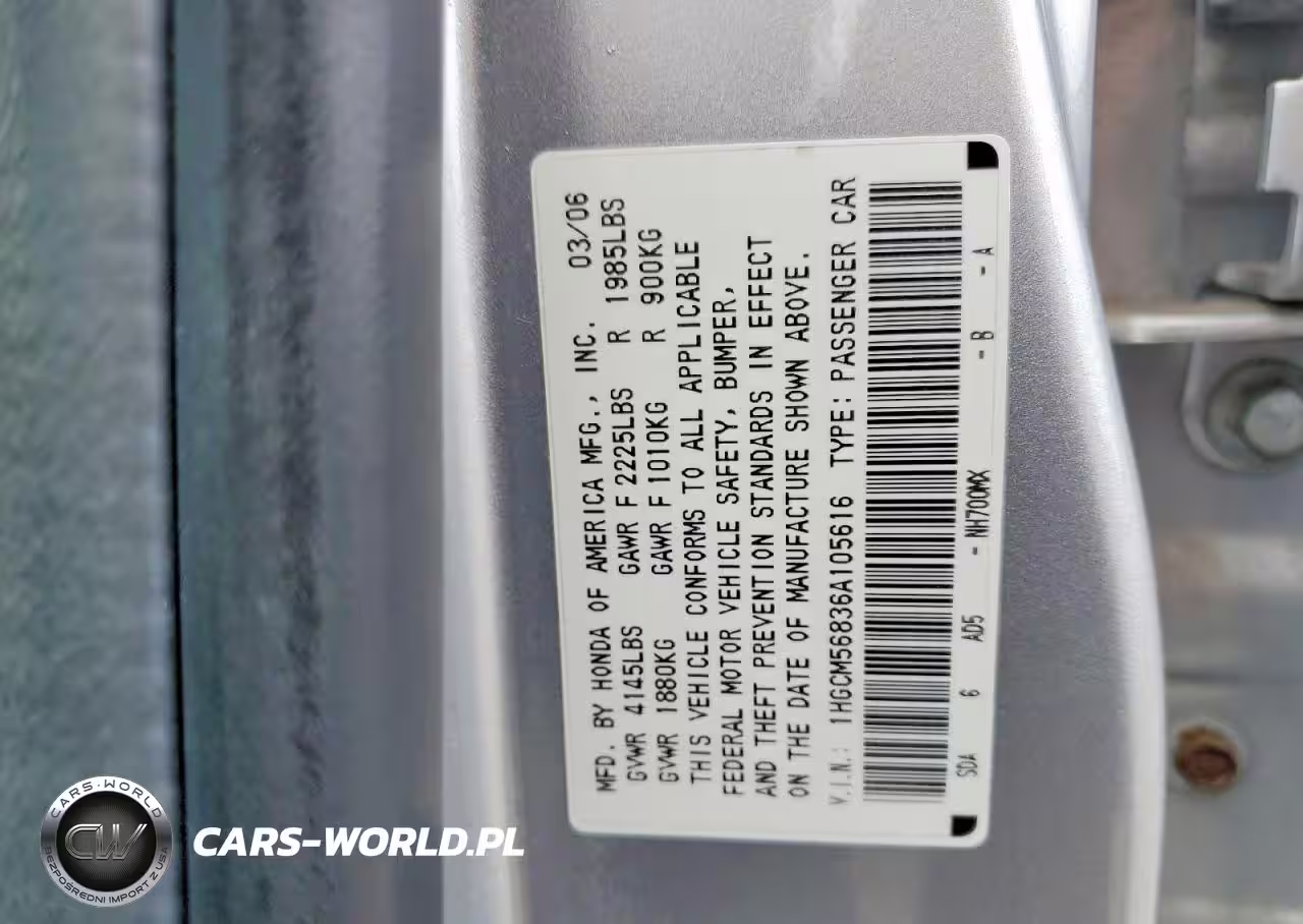 2006 Honda Accord Ex VIN:1HGCM56836A105616 - 12