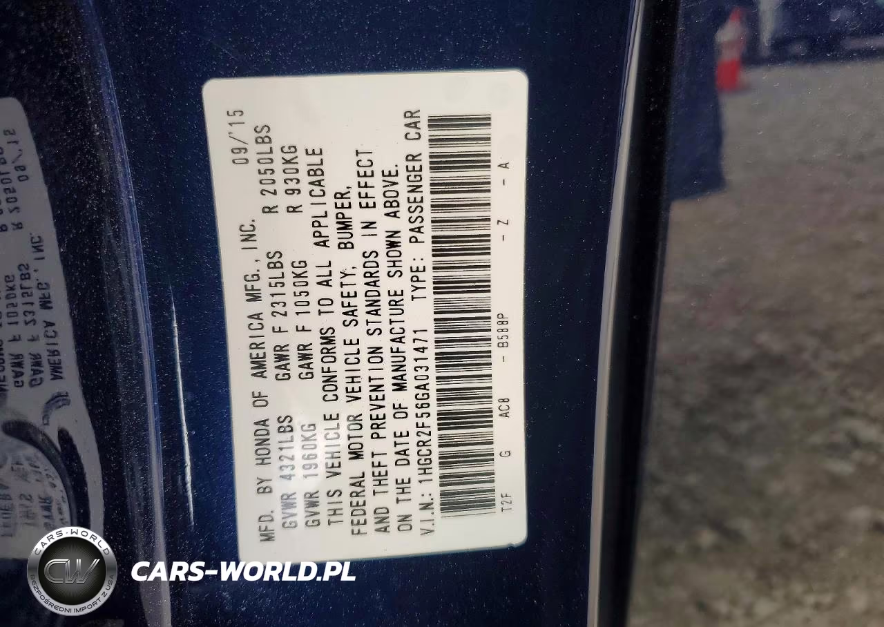 2016 Honda Accord Sport VIN:1HGCR2F56GA031471 - 12