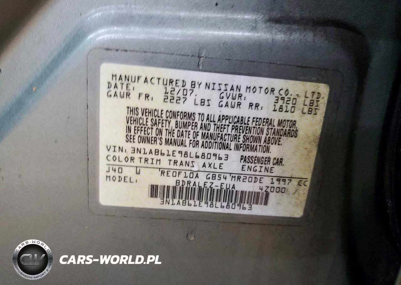 2008 Nissan Sentra 2.0 VIN:3N1AB61E98L680963 - 12