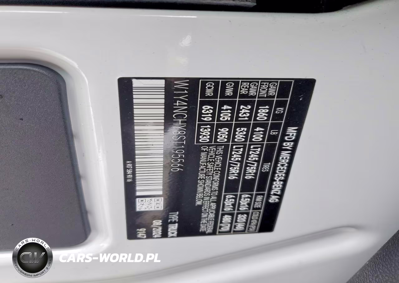 2025 Mercedes Benz Sprinter 2500 Delivery Van VIN:W1Y4NCHY8ST195566 - 14