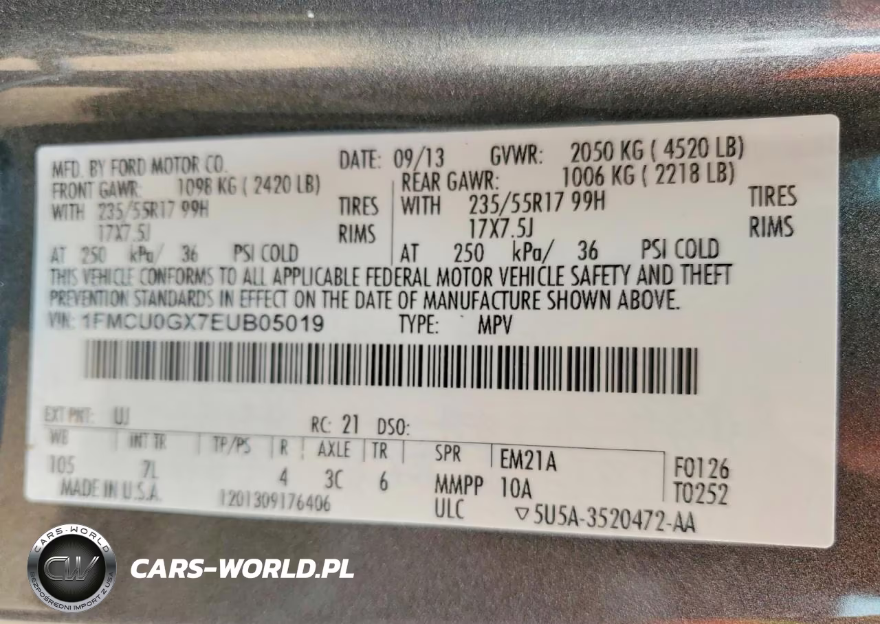 2014 Ford Escape Se VIN:1FMCU0GX7EUB05019 - 13