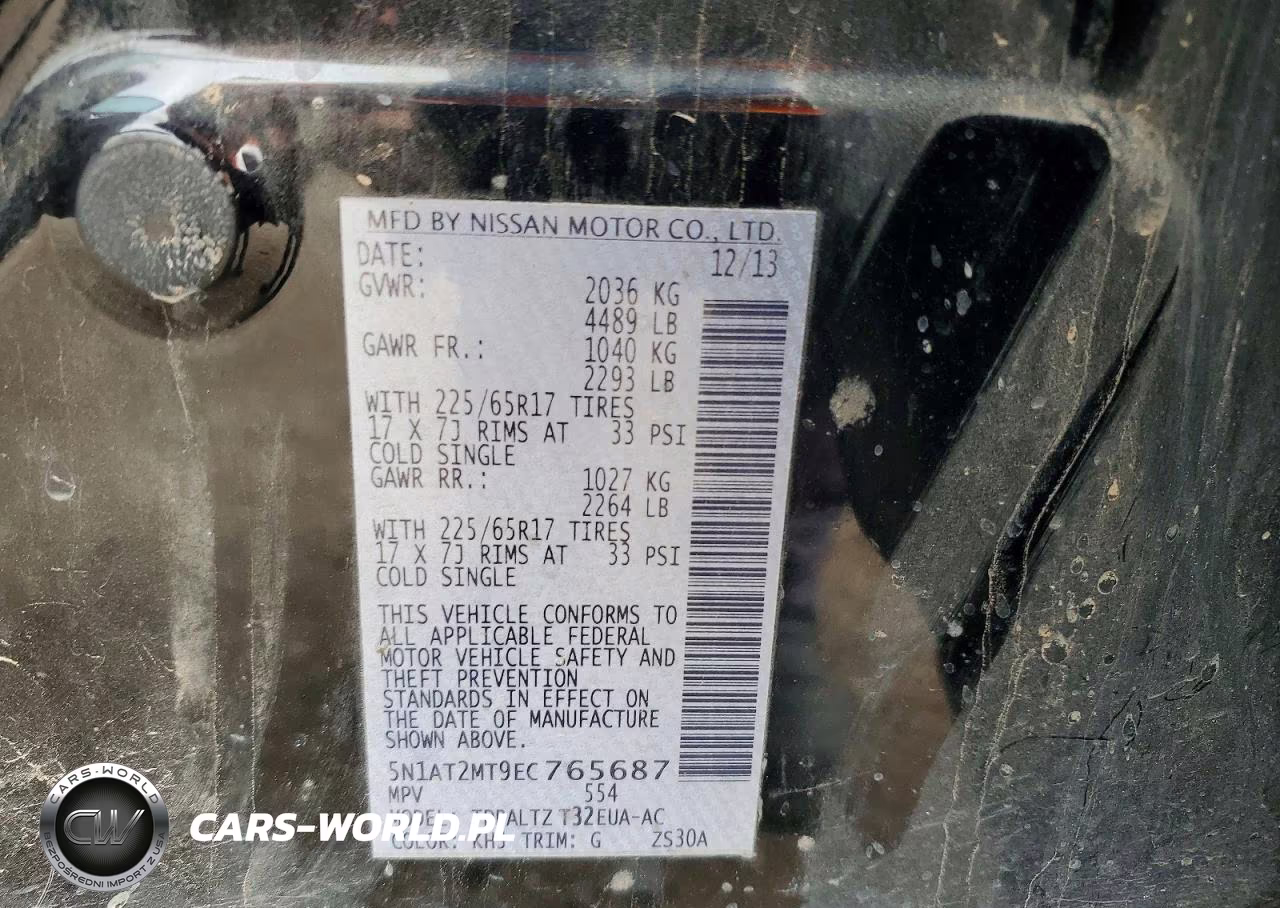 2014 Nissan Rogue Sv VIN:5N1AT2MT9EC765687 - 12