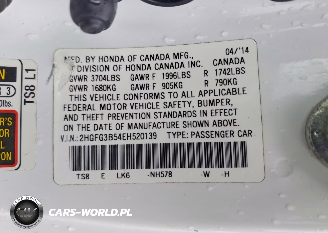 2014 Honda Civic Lx VIN:2HGFG3B54EH520139 - 12