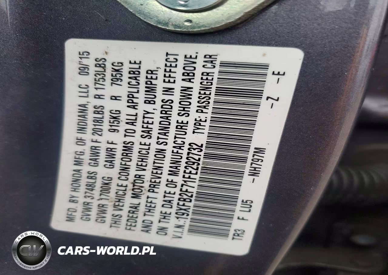 2015 Honda Civic Se VIN:19XFB2F71FE292732 - 13