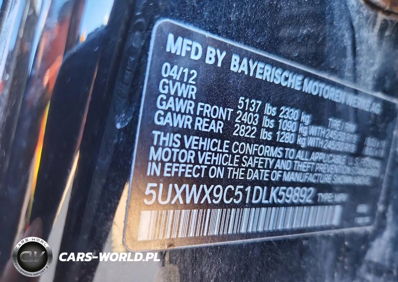 2013 BMW X3 xDrive28I VIN:5UXWX9C51DLK59892 - 12