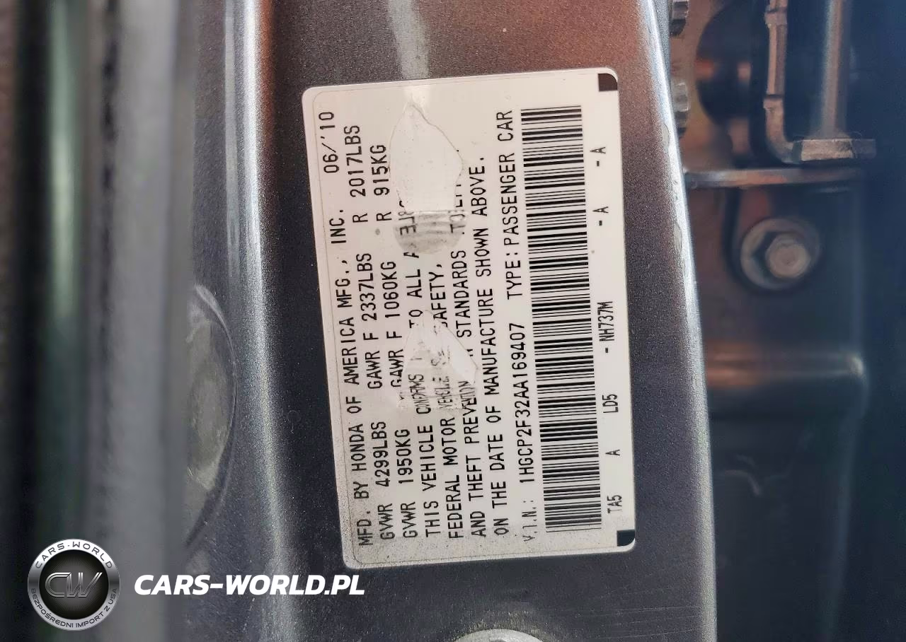 2010 Honda Accord Lx VIN:1HGCP2F32AA169407 - 12