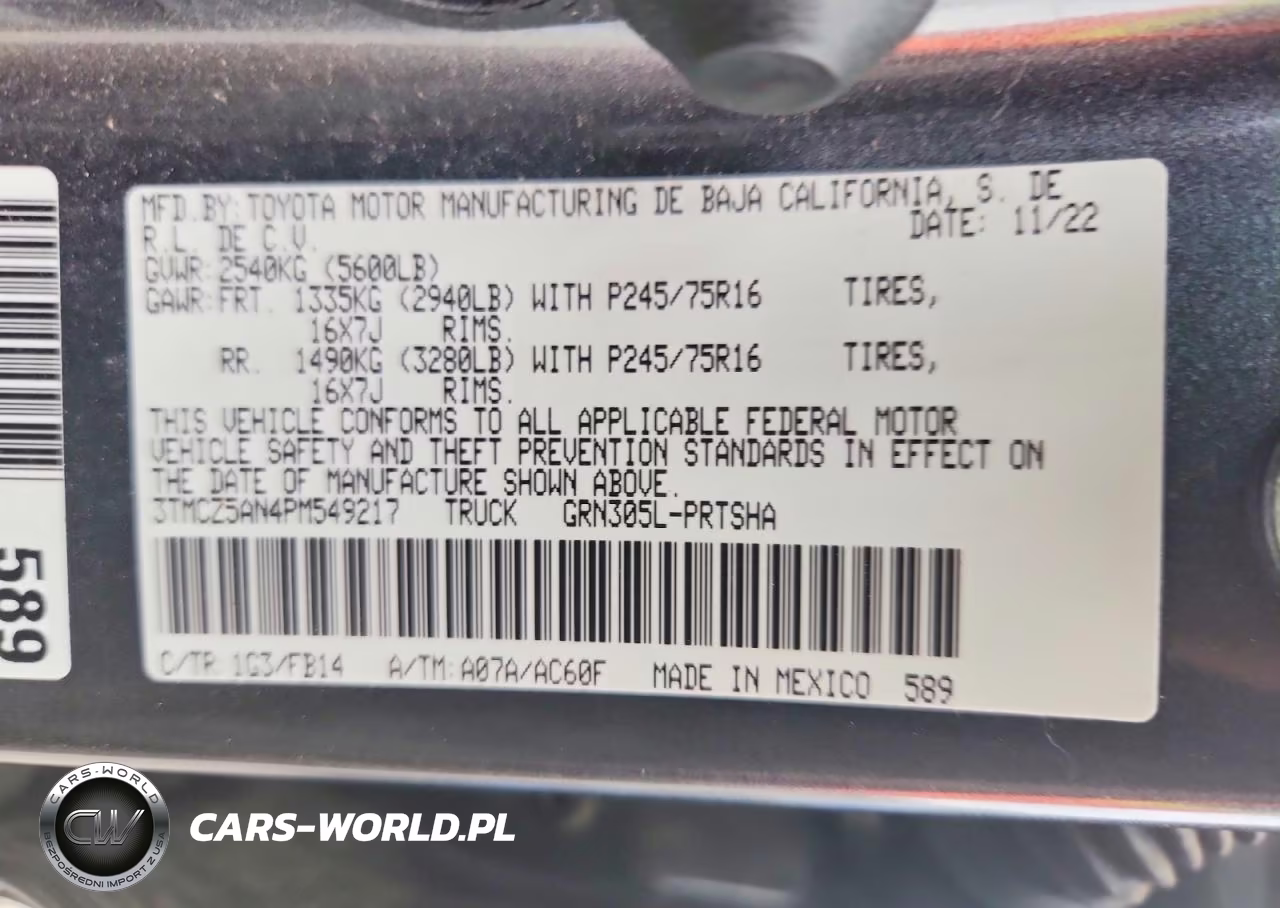 2023 Toyota Tacoma VIN:3TMCZ5AN4PM549217 - 12