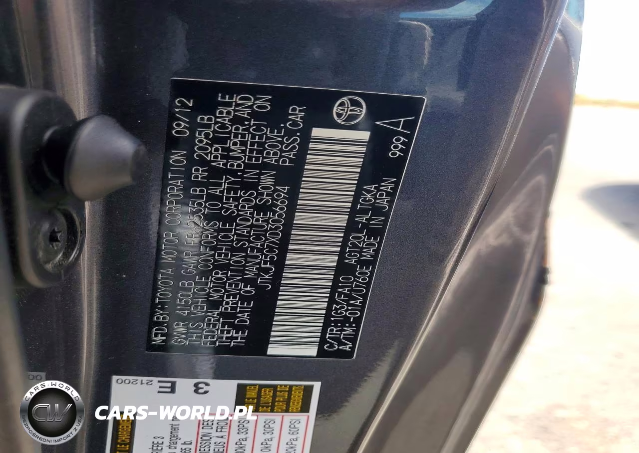 2013 Scion Tc Base VIN:JTKJF5C7XD3056694 - 12