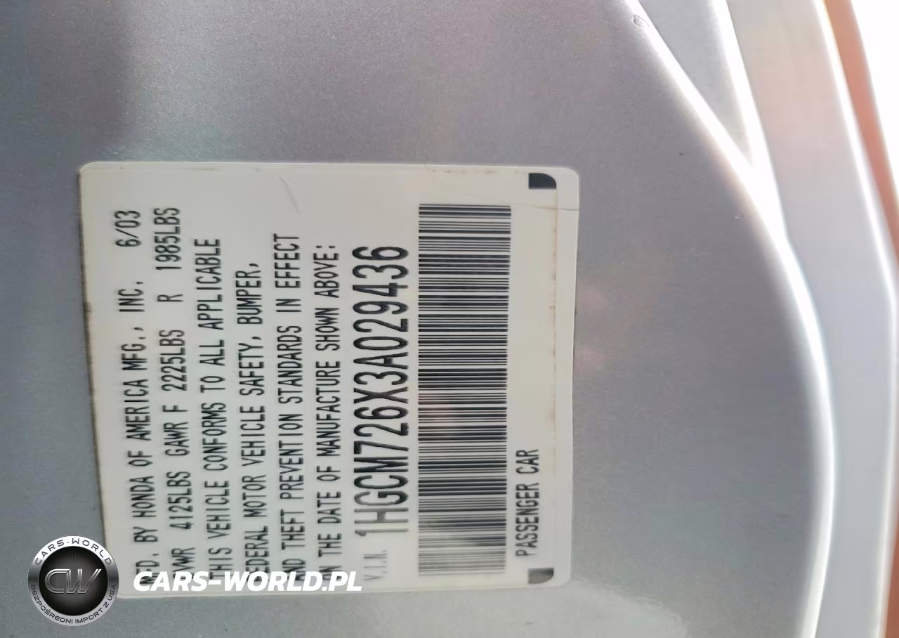 2003 Honda Accord Ex VIN:1HGCM726X3A029436 - 12