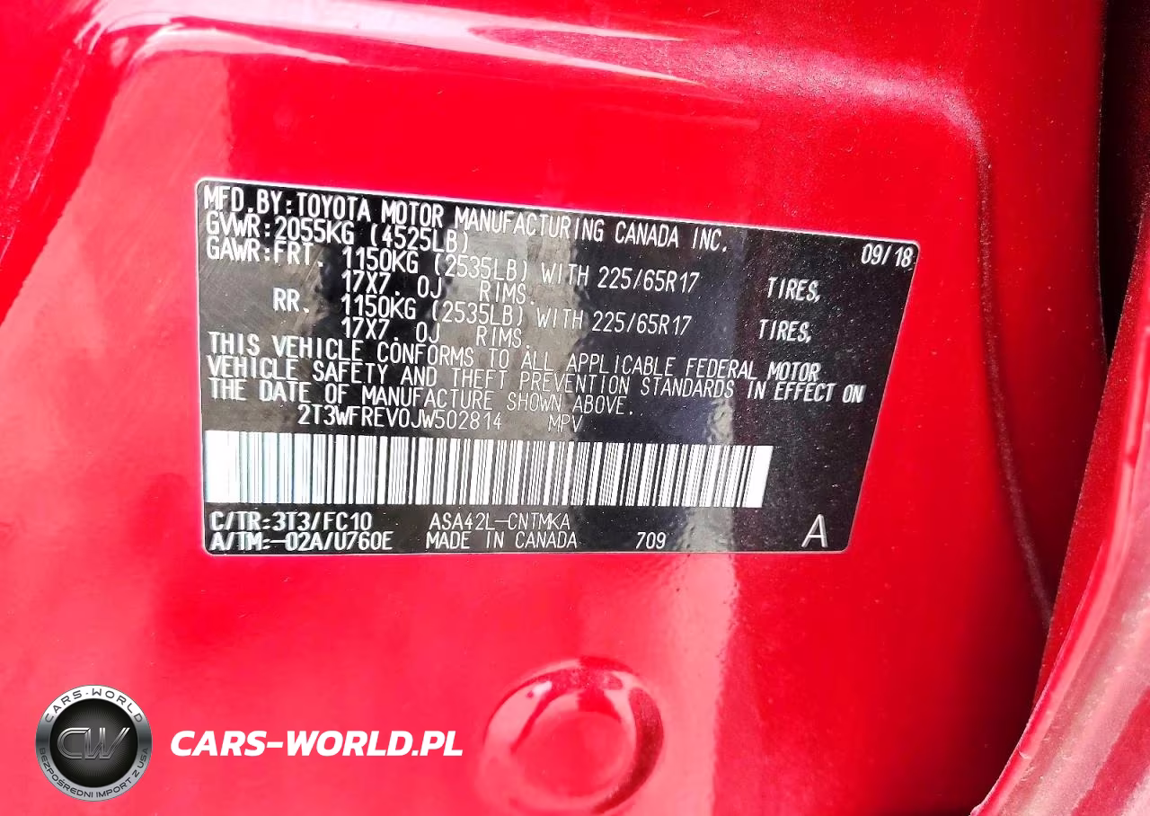 2018 Toyota Rav4 Xle VIN:2T3WFREV0JW502814 - 13