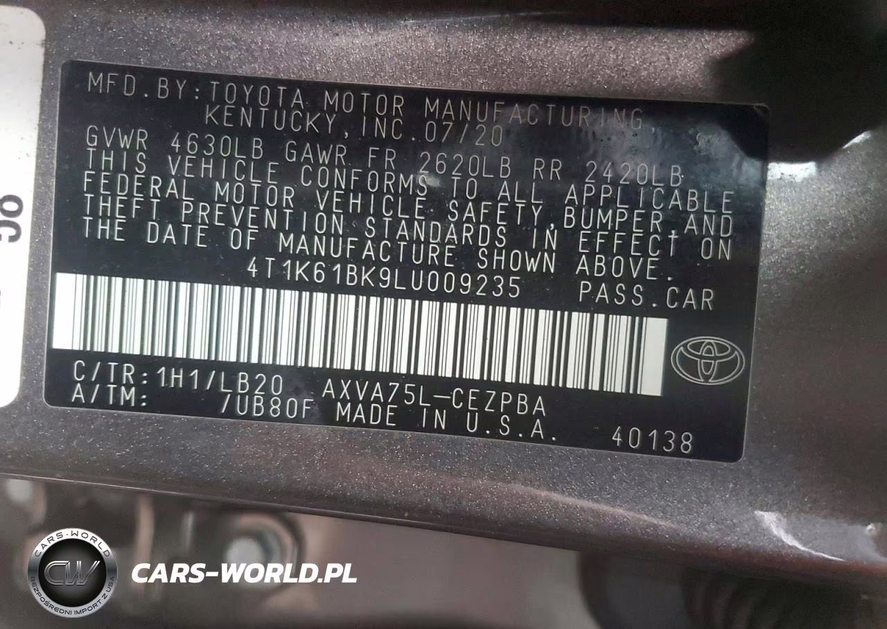 2020 Toyota Camry Xse VIN:4T1K61BK9LU009235 - 12