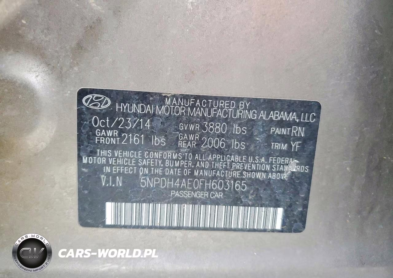 2015 Hyundai Elantra Se VIN:5NPDH4AE0FH603165 - 12