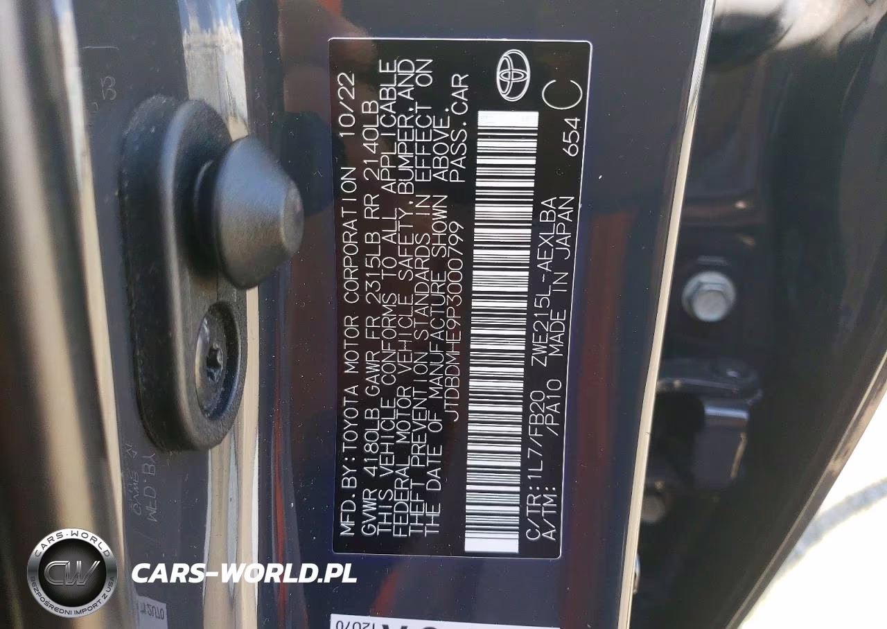 2023 Toyota Corolla Le VIN:JTDBDMHE9P3000799 - 12