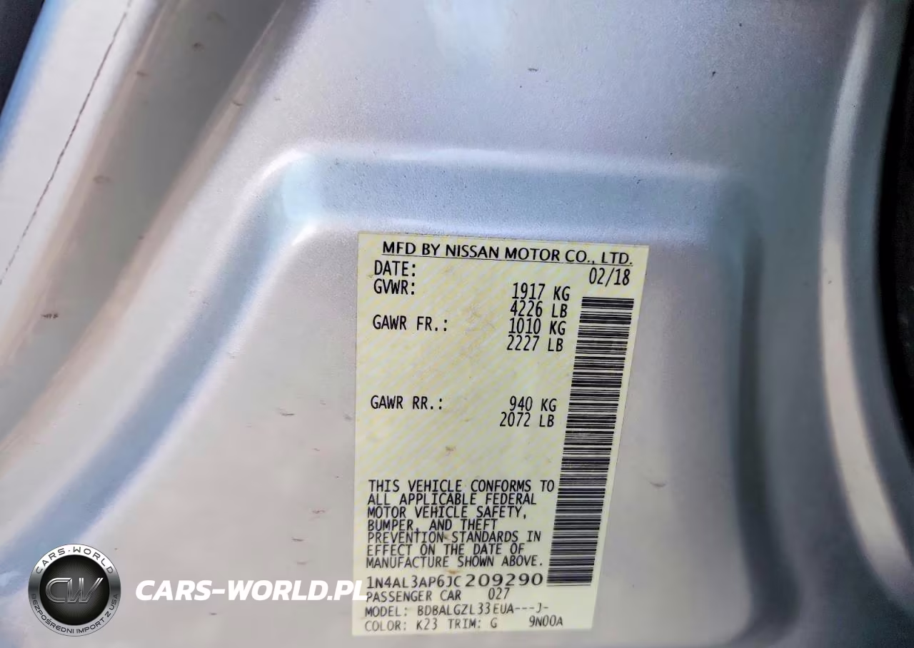2018 Nissan Altima 2.5 S VIN:1N4AL3AP6JC209290 - 12