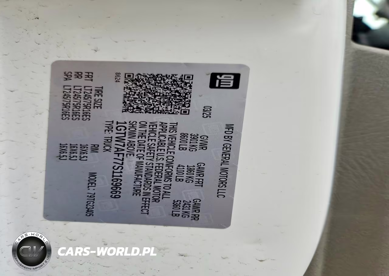2025 GMC Savana 2500 Cargo Utility - Service Van VIN:1GTW7AF77S1169669 - 14