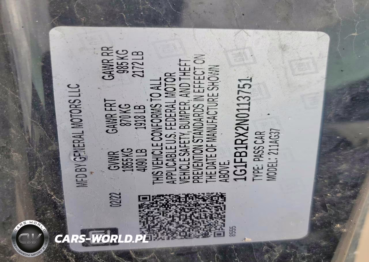2022 Chevrolet Camaro Ls VIN:1G1FB1RX2N0113751 - 12