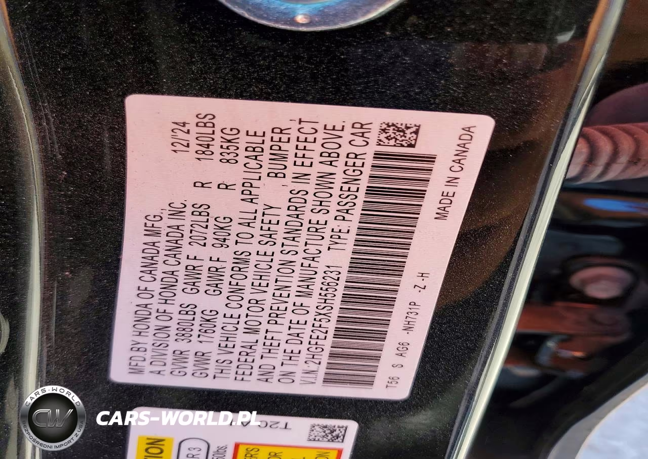 2025 Honda Civic Sport VIN:2HGFE2F5XSH556231 - 12