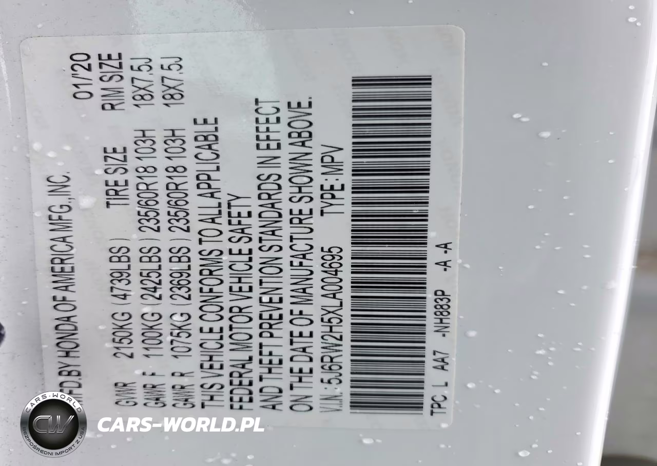 2020 Honda Cr-V Ex VIN:5J6RW2H5XLA004695 - 14