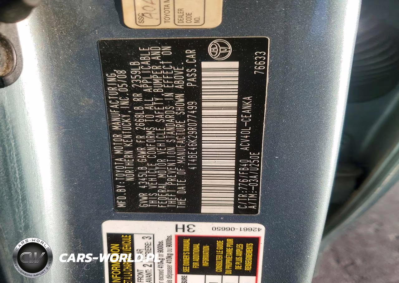 2009 Toyota Camry Le VIN:4T4BE46K29R077499 - 12
