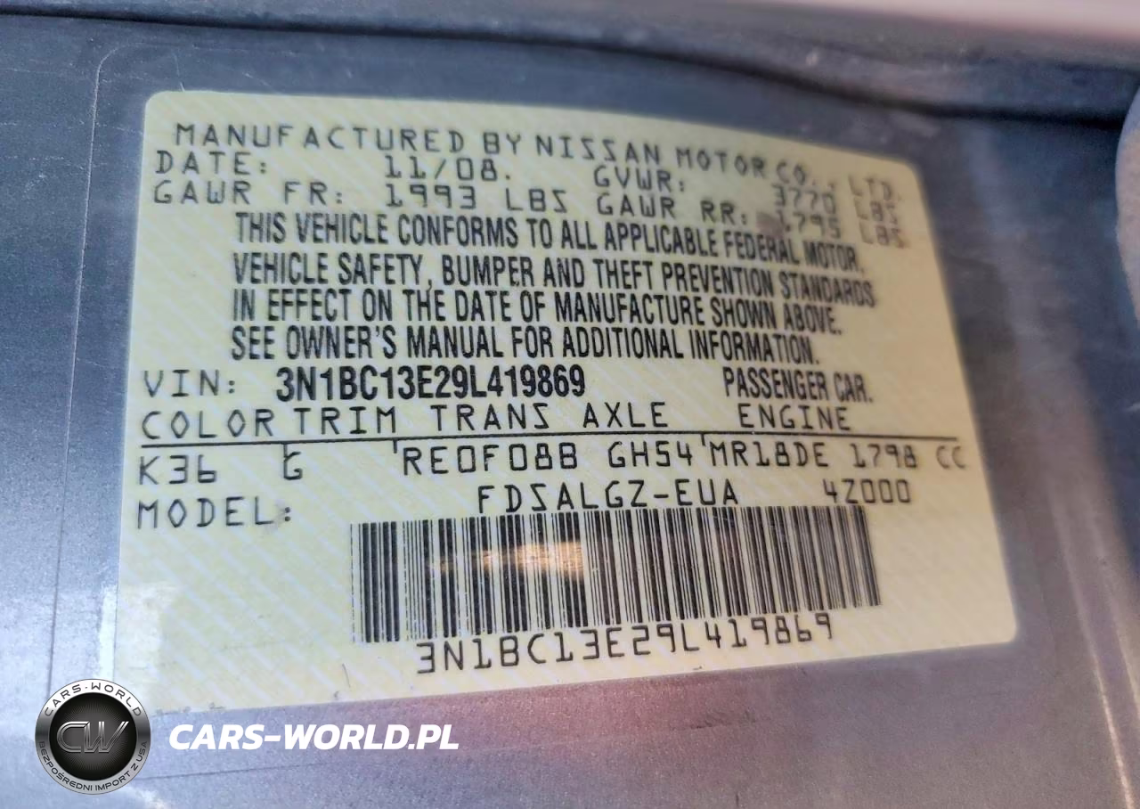 2009 Nissan Versa 1.8 S VIN:3N1BC13E29L419869 - 12