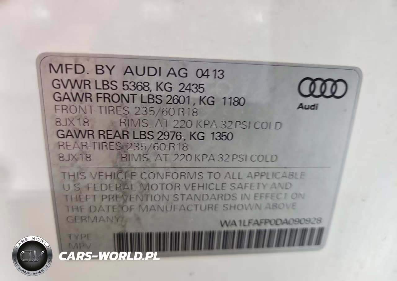 2013 Audi Q5 Premium Plus VIN:WA1LFAFP0DA090928 - 13