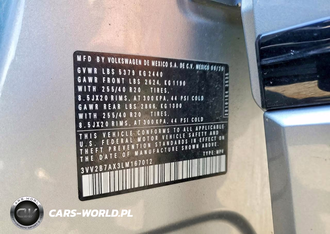 2020 Volkswagen Tiguan Se VIN:3VV2B7AX3LM167012 - 13