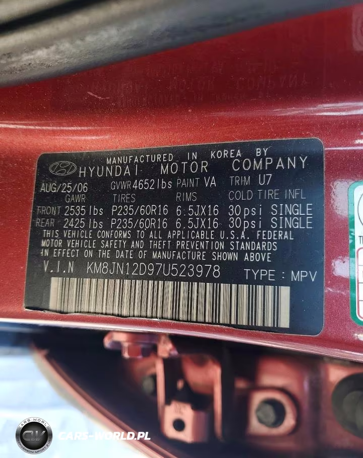 2007 Hyundai Tucson Se VIN:KM8JN12D97U523978 - 13
