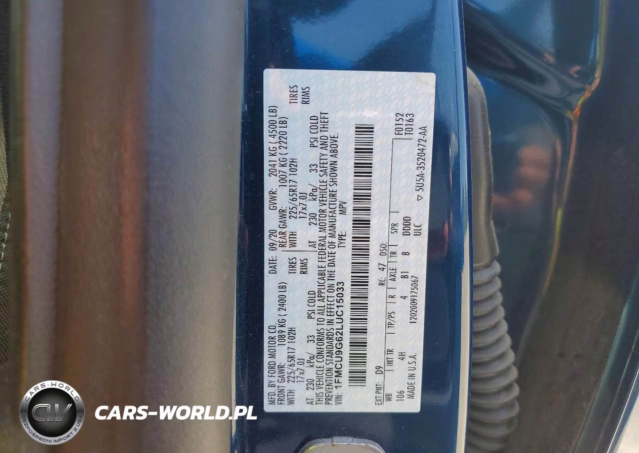 2020 Ford Escape Se VIN:1FMCU9G62LUC15033 - 13