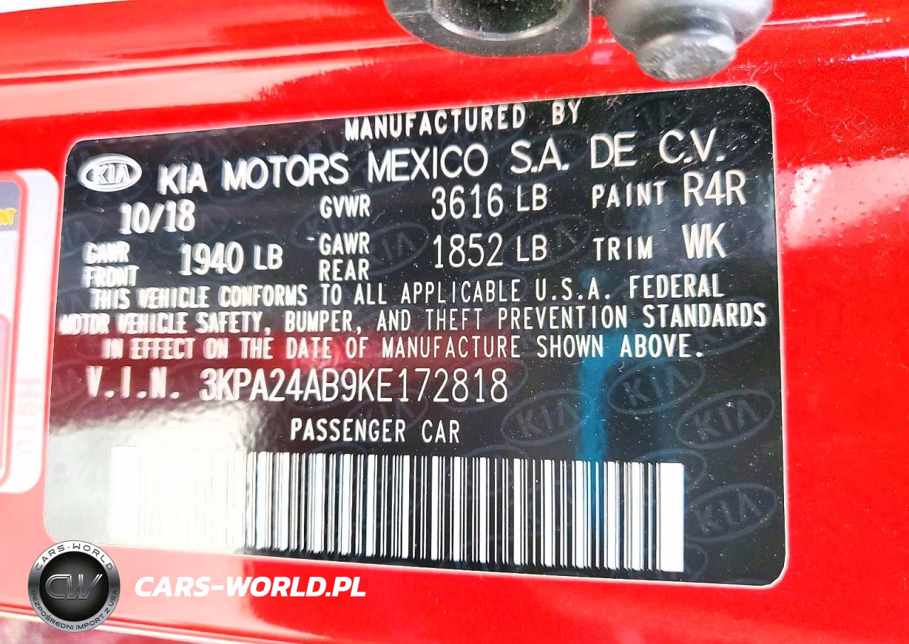 2019 Kia Rio S VIN:3KPA24AB9KE172818 - 13