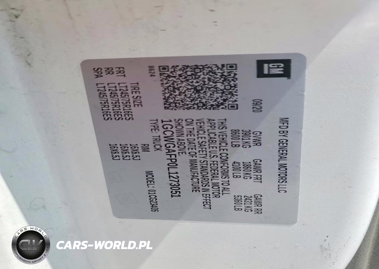 2020 Chevrolet Express 2500 Cargo Delivery Van VIN:1GCWGAFP0L1273051 - 13