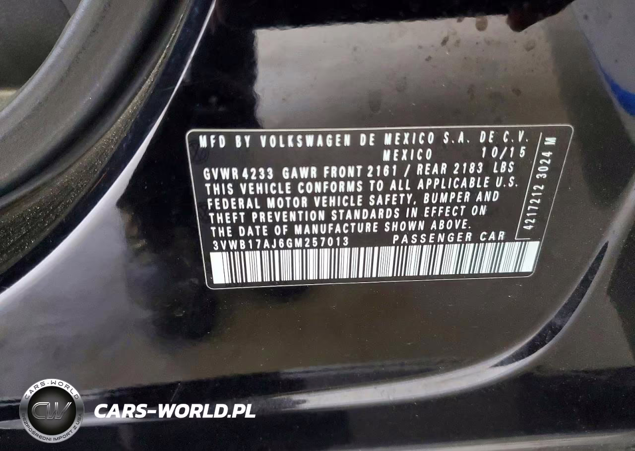 2016 Volkswagen Jetta Sport VIN:3VWB17AJ6GM257013 - 12