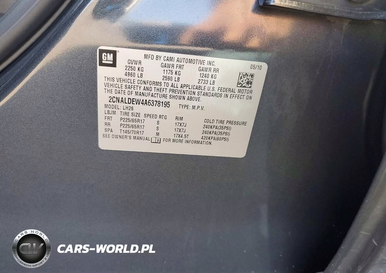 2010 Chevrolet Equinox Lt VIN:2CNALDEW4A6378195 - 12