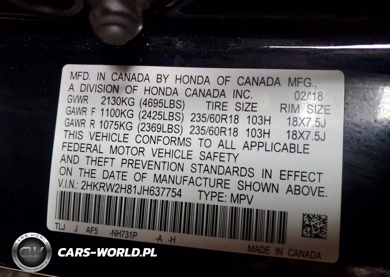 2018 Honda Cr-V Exl VIN:2HKRW2H81JH637754 - 13