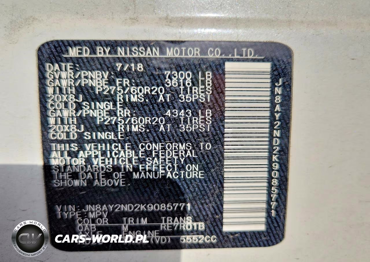 2019 Nissan Armada Sl VIN:JN8AY2ND2K9085771 - 14