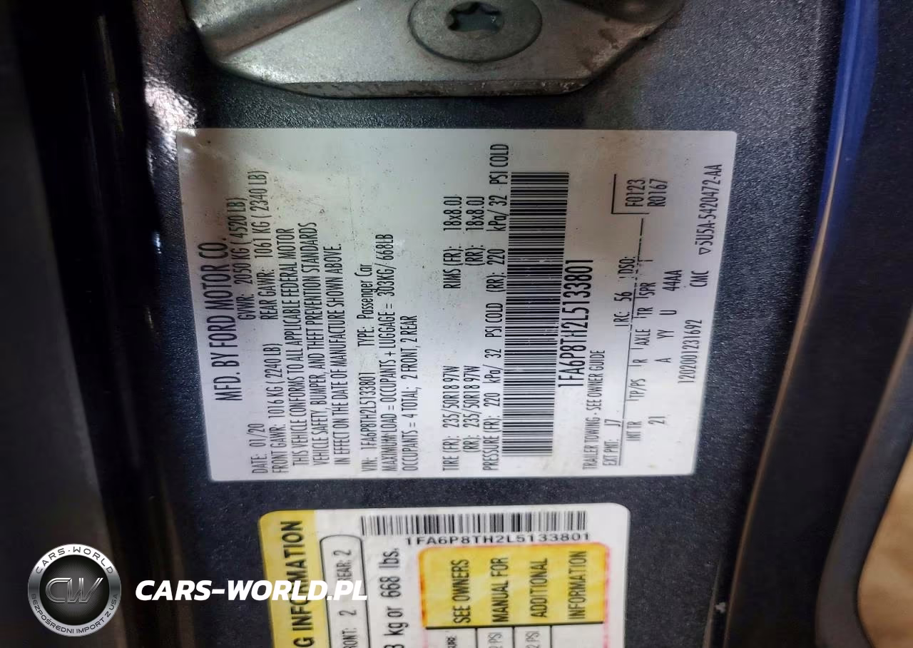 2020 Ford Mustang VIN:1FA6P8TH2L5133801 - 12