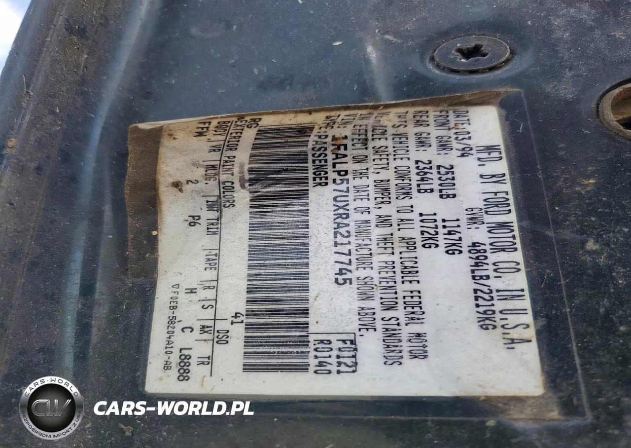 1994 Ford Taurus Gl VIN:1FALP57UXRA217745 - 12