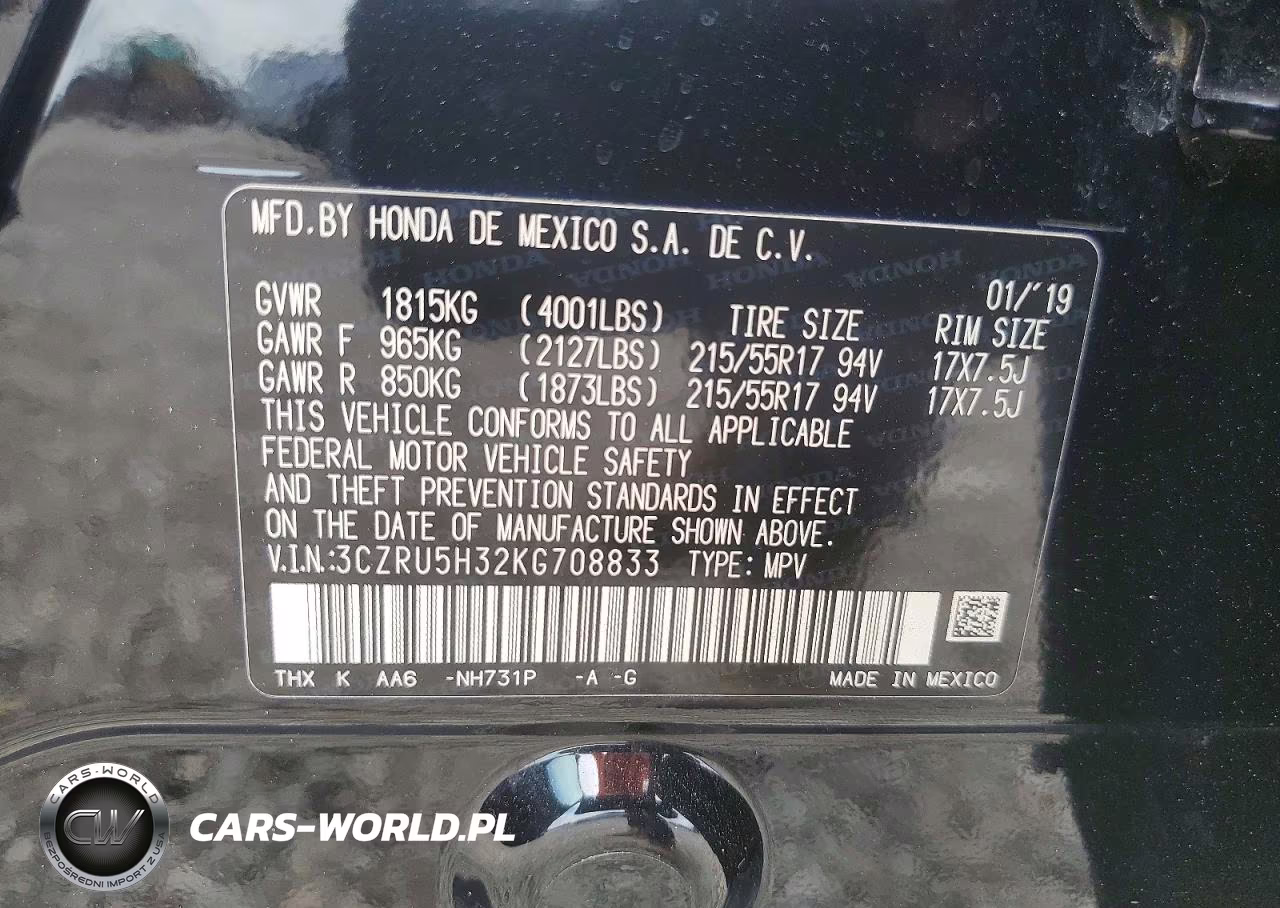 2019 Honda Hr-V Lx VIN:3CZRU5H32KG708833 - 13