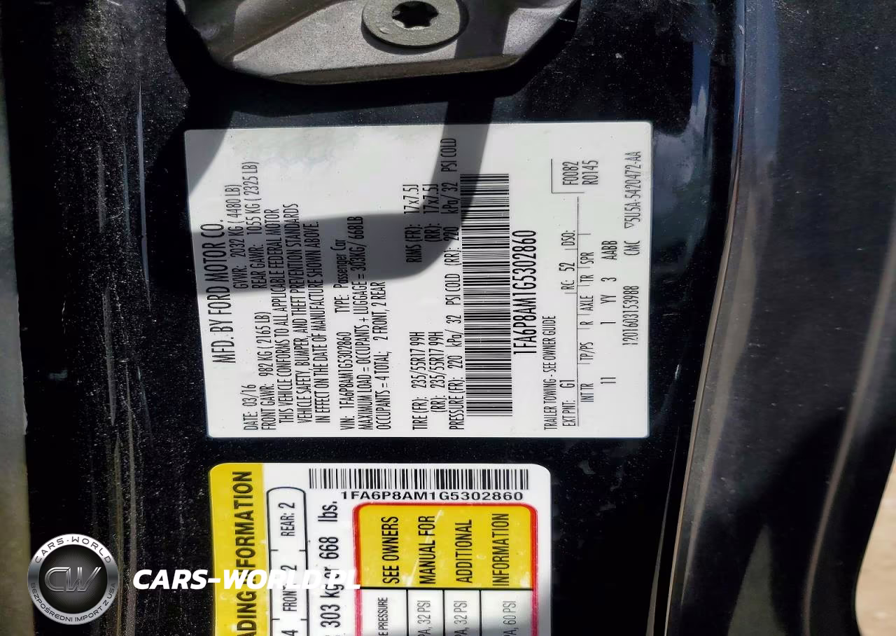 2016 Ford Mustang VIN:1FA6P8AM1G5302860 - 12