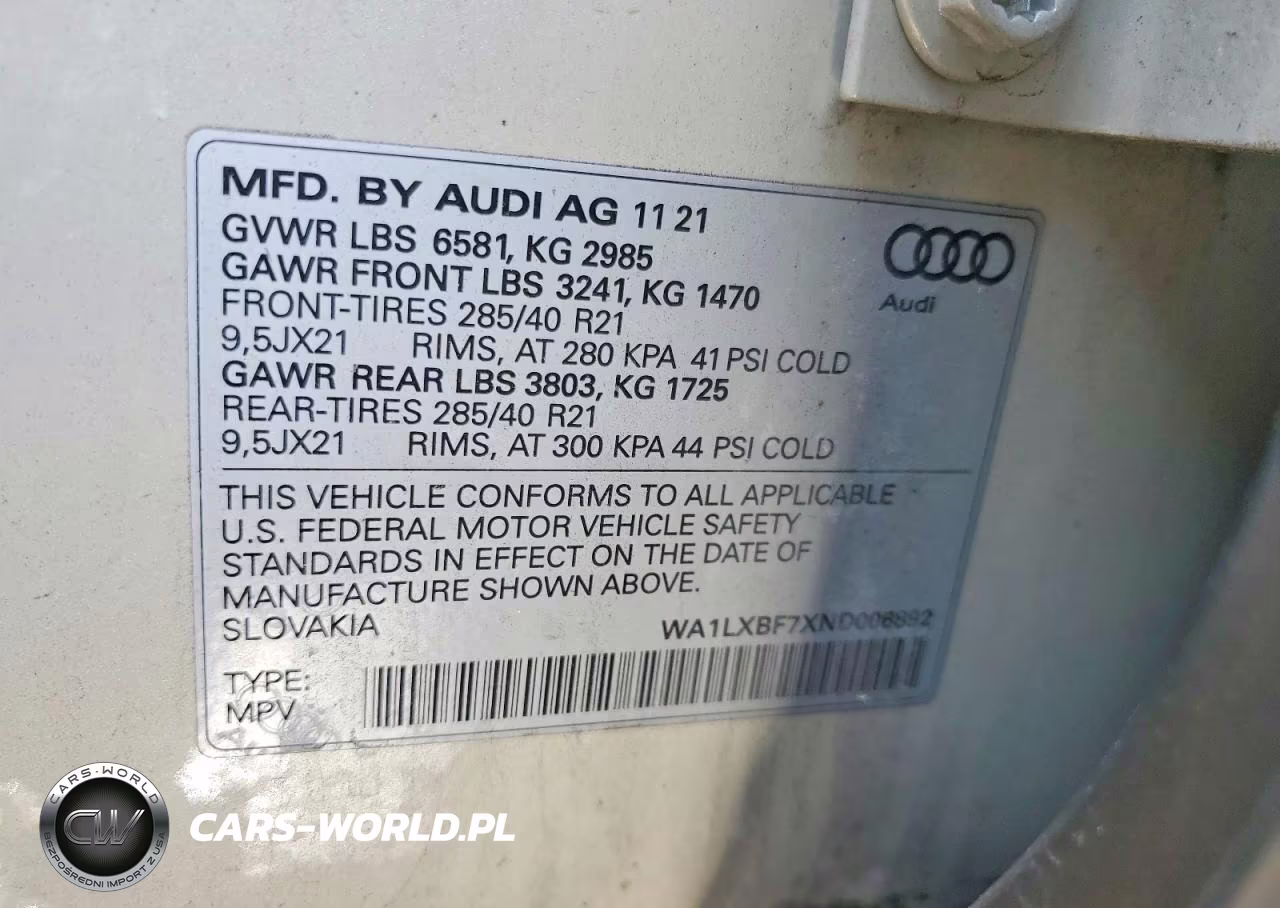 2022 Audi Q7 VIN:WA1LXBF7XND006892 - 13
