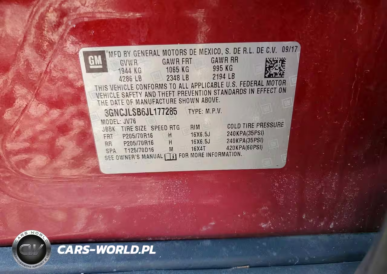 2018 Chevrolet Trax 1Lt VIN:3GNCJLSB6JL177285 - 13