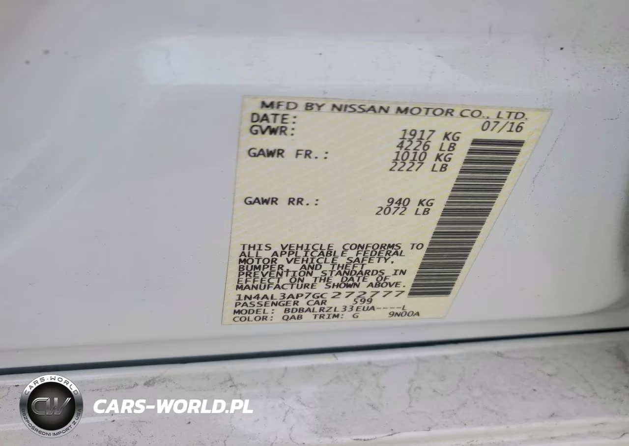 2016 Nissan Altima 2.5 Sl VIN:1N4AL3AP7GC272777 - 13