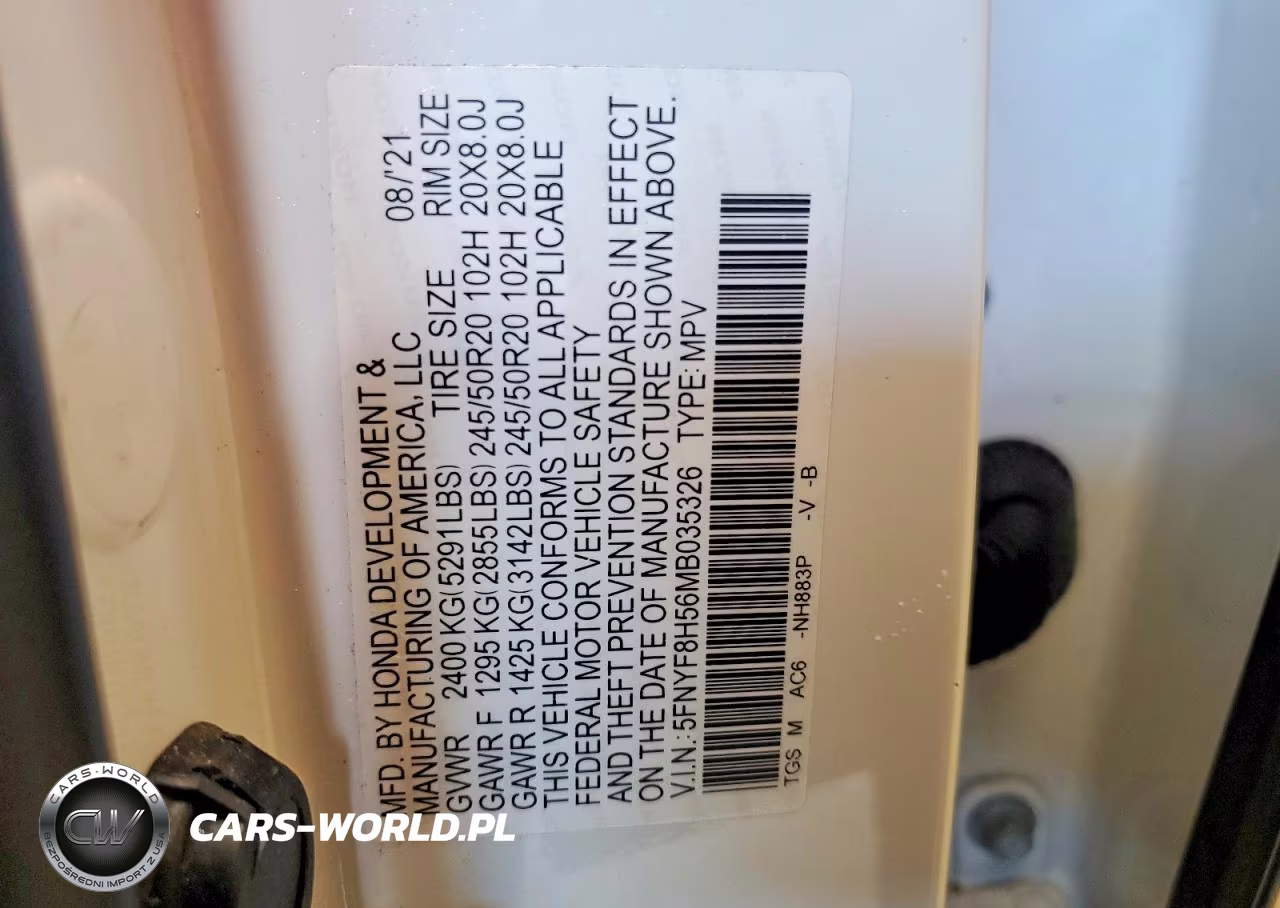 2021 Honda Passport Exl VIN:5FNYF8H56MB035326 - 13