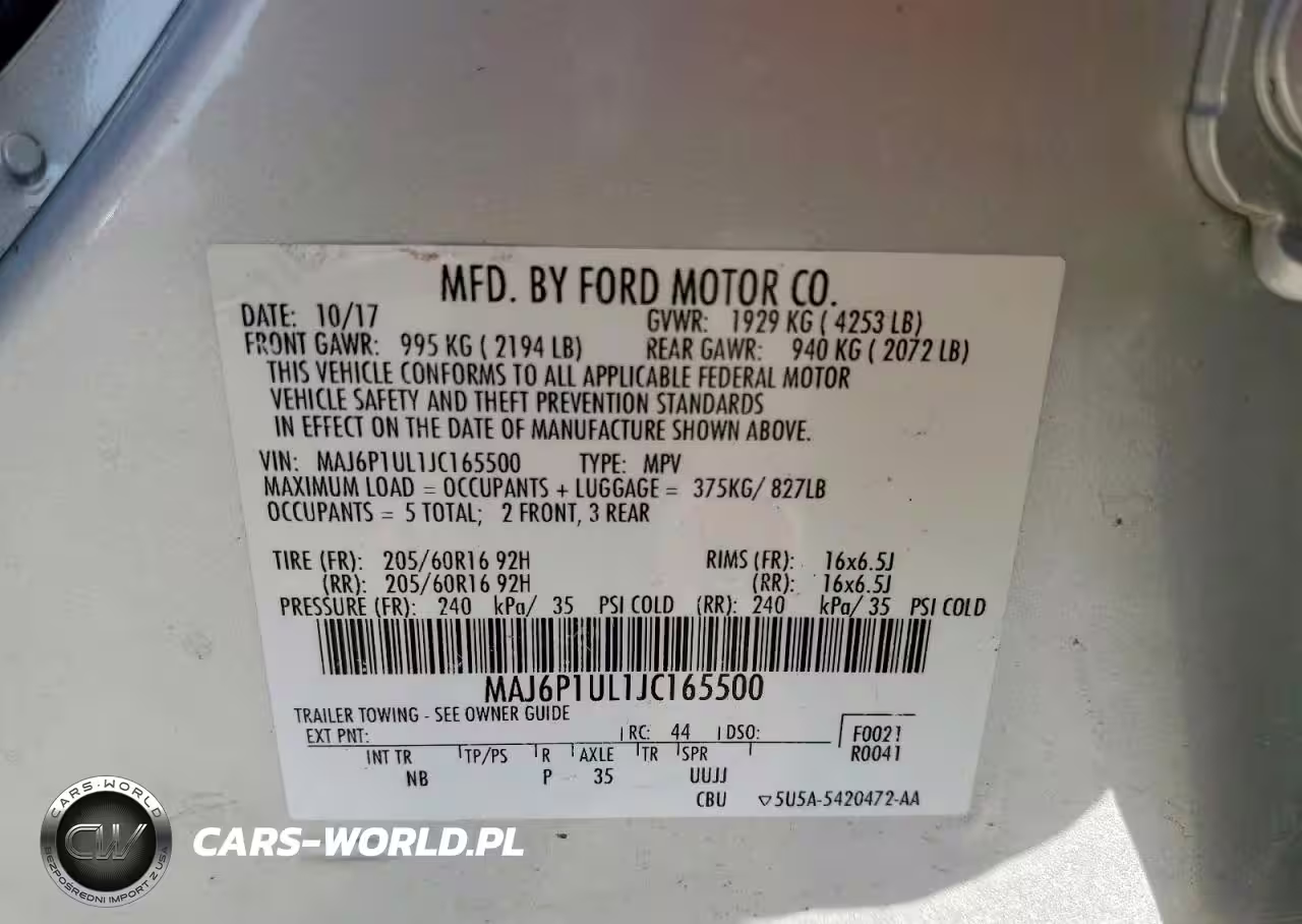 2018 Ford Ecosport Se VIN:MAJ6P1UL1JC165500 - 13